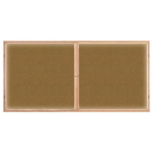 United Visual Products Open Faced Traditional Corkboard, 12x36" UV639A-BRONZE-CLOUD - main